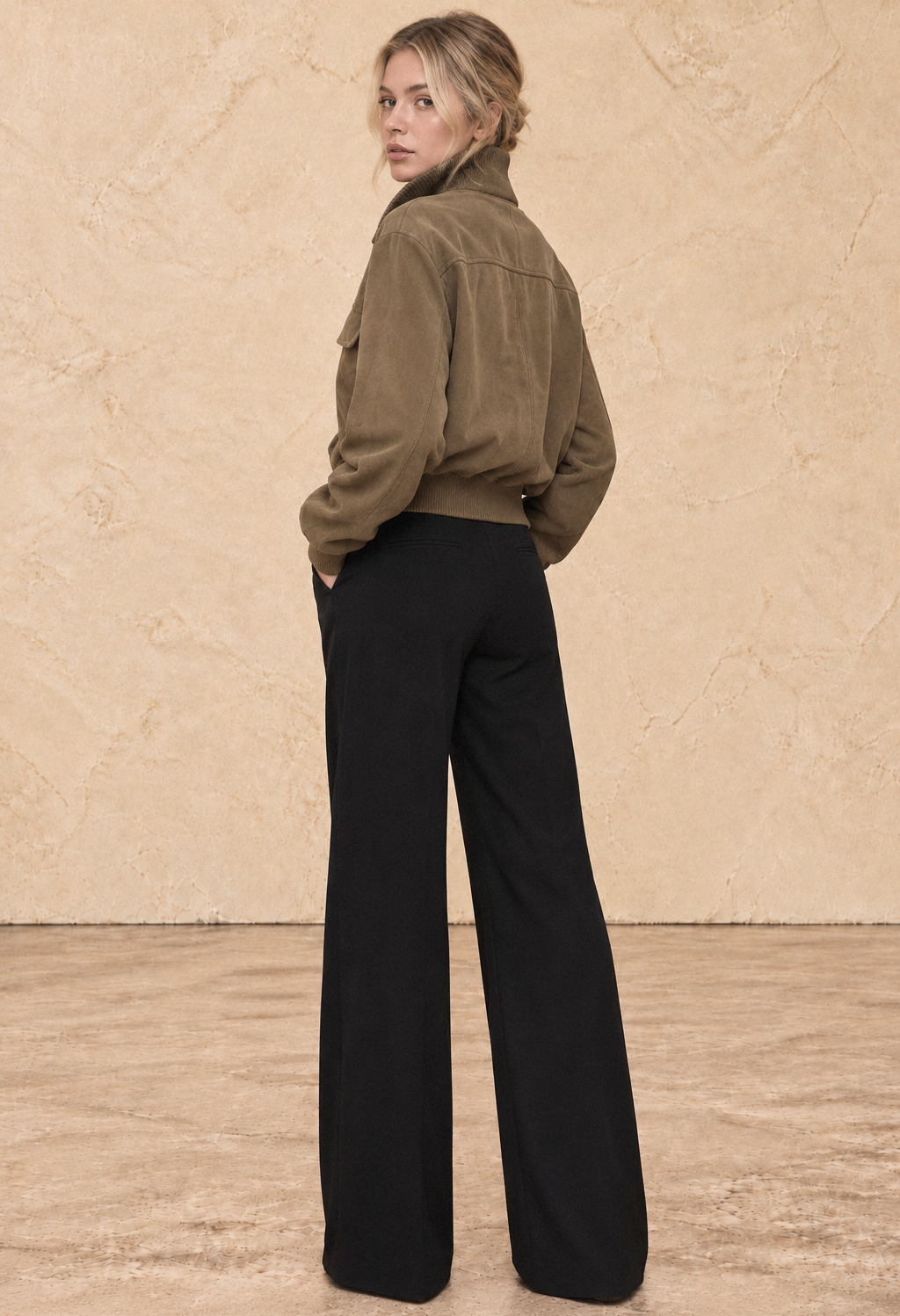 Suede Effect Bomber Jacket