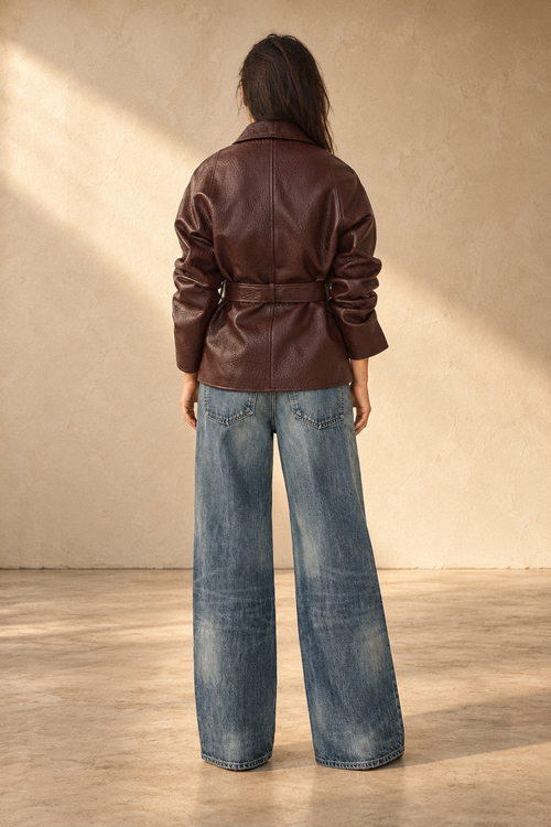 Bordeaux Belted Blazer