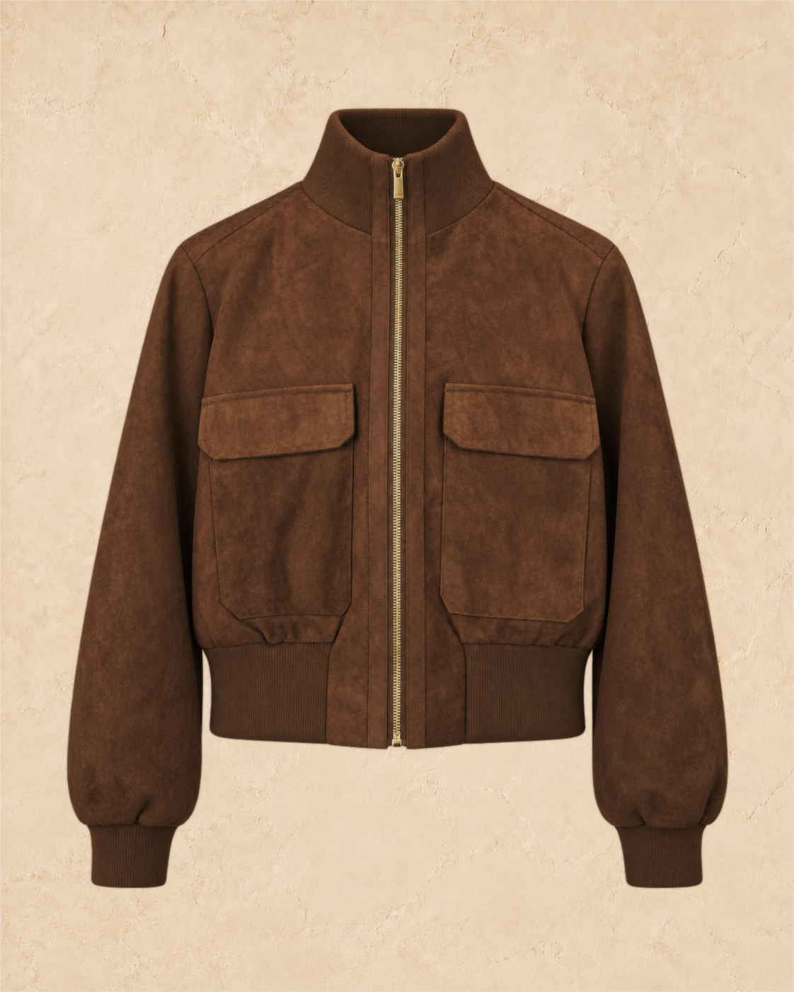 Suede Effect Bomber Jacket