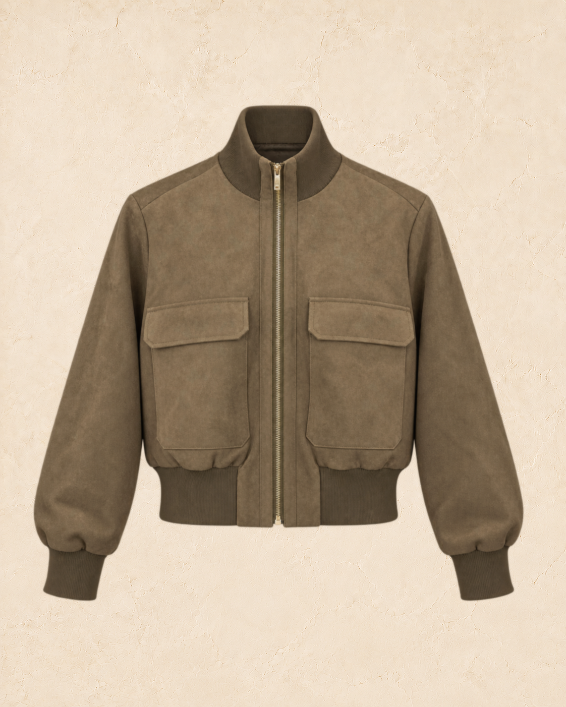 Suede Effect Bomber Jacket