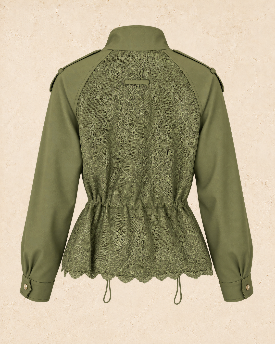 Lace Panel Trench Jacket
