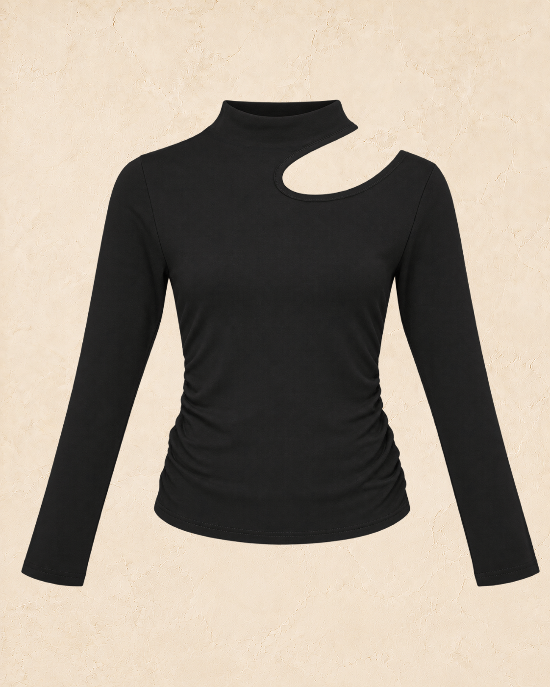 Asymmetric Cutout Long Sleeve