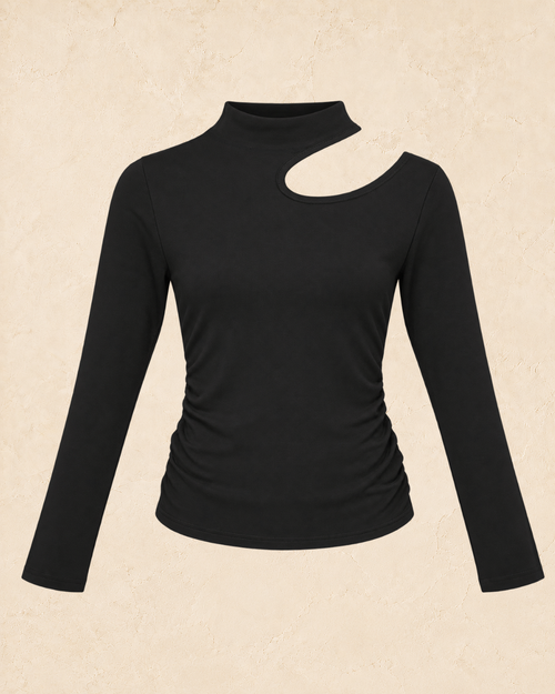 Asymmetric Cutout Long Sleeve