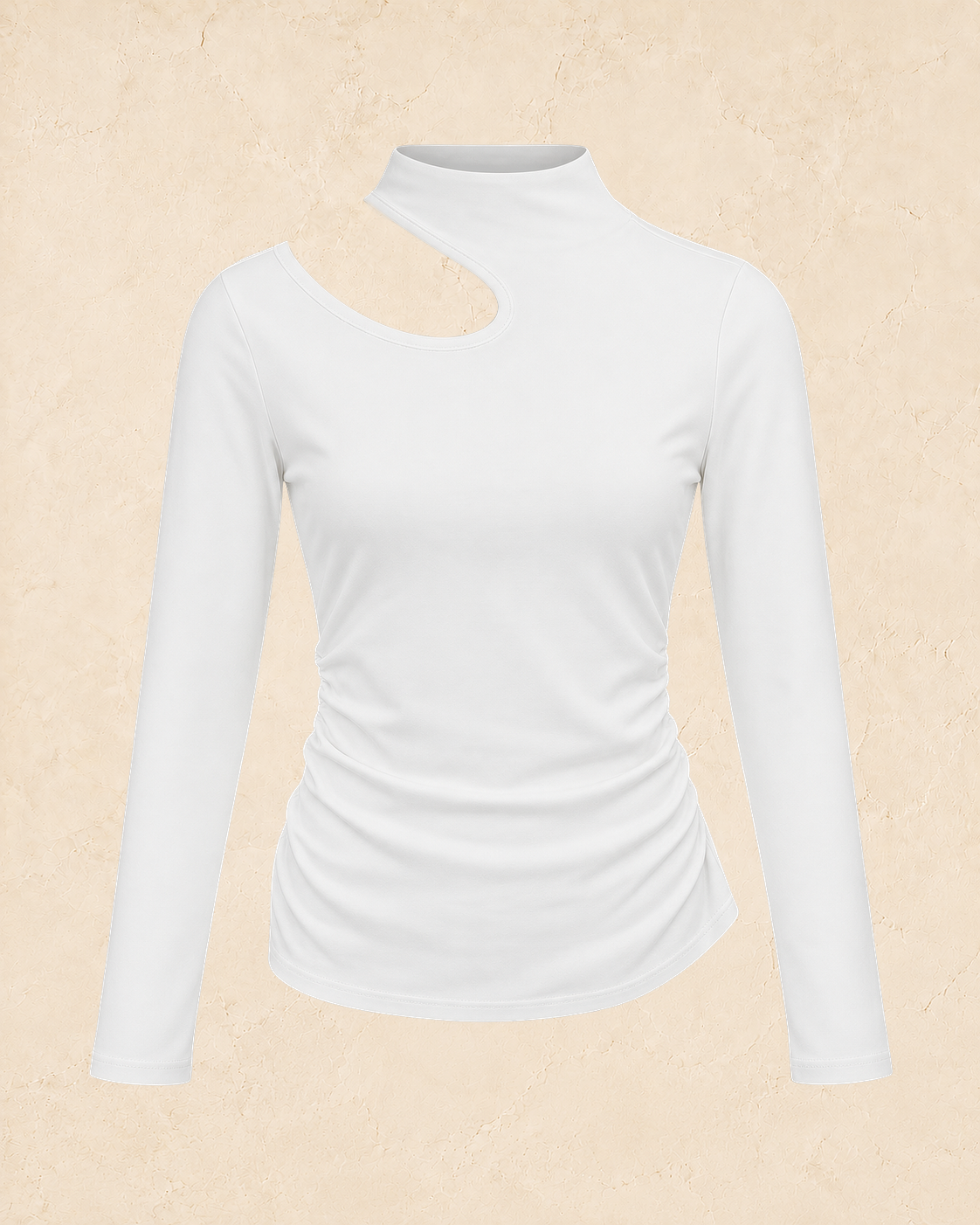 Asymmetric Cutout Long Sleeve