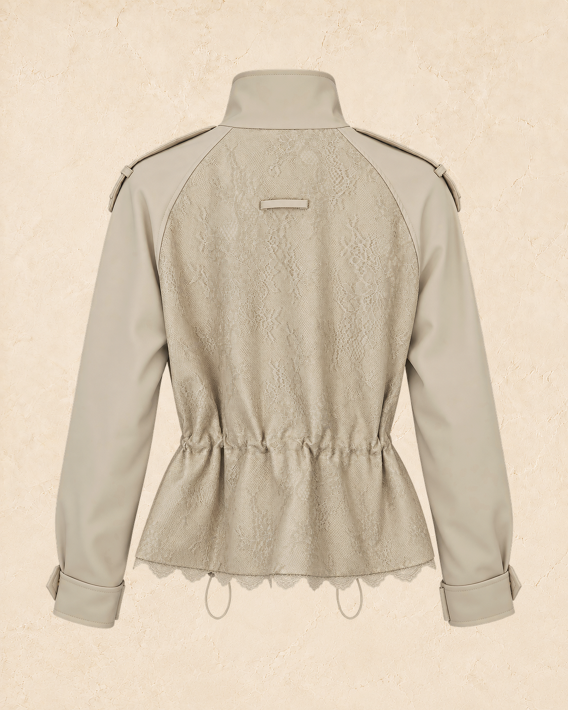 Lace Panel Trench Jacket