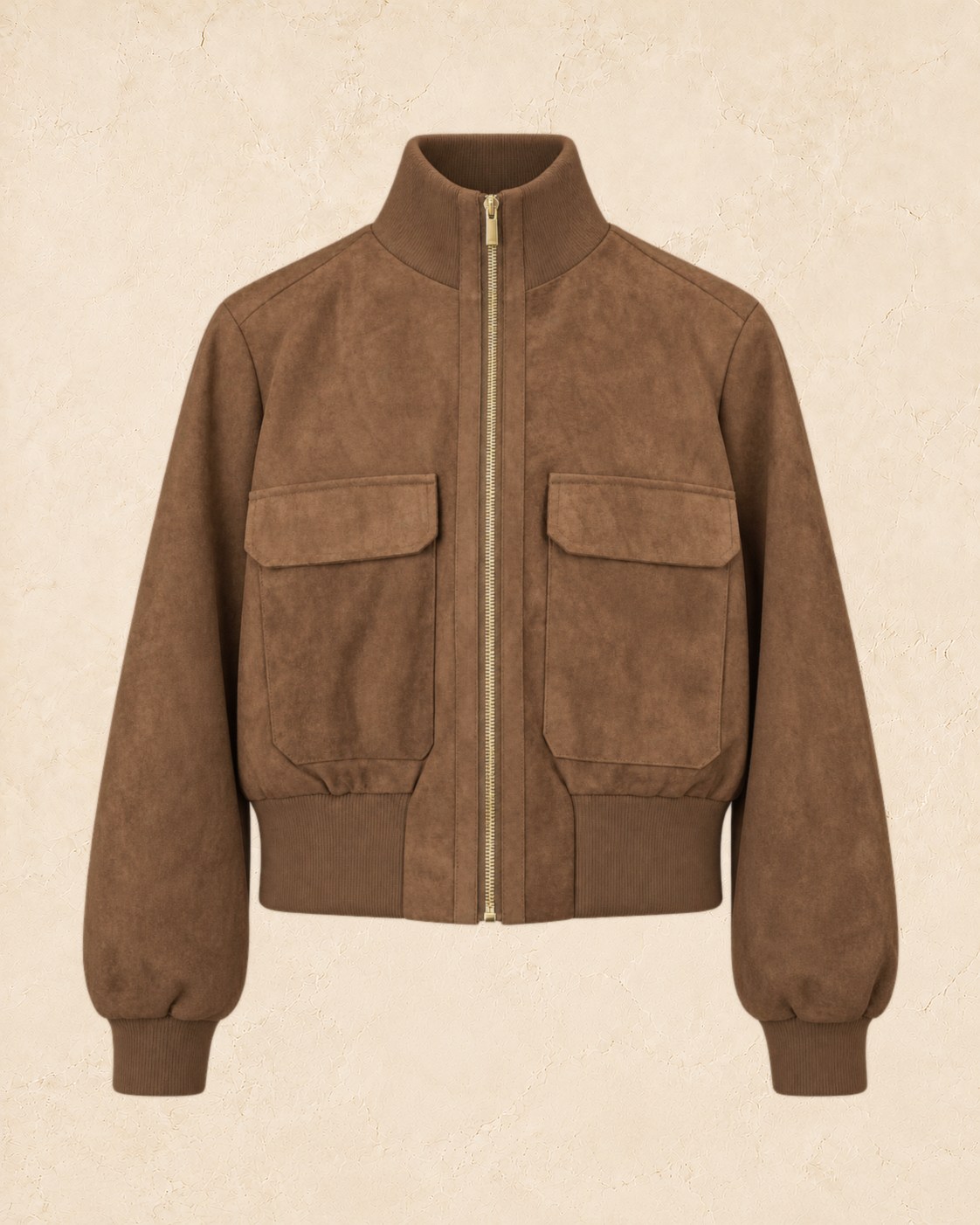 Suede Effect Bomber Jacket